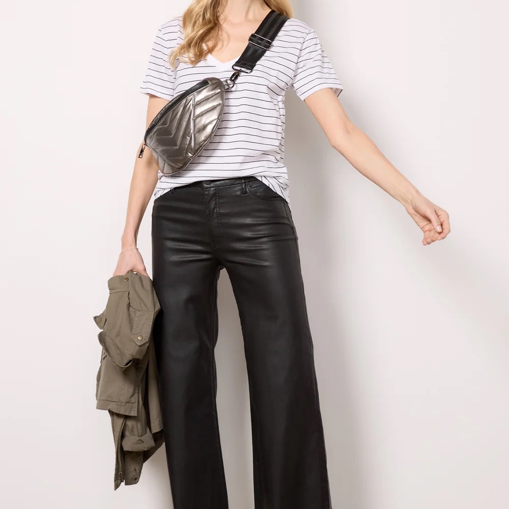 Z Supply Striped V-Neck Girlfriend Tee